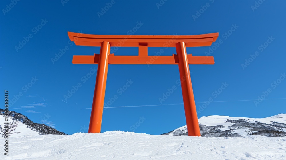 A classic red torii gate framed by cherry blossoms in full bloom, blending cultural heritage with the beauty of spring. A classic red torii gate framed by cherry blossoms in full bloom, blending cultural heritage with the beauty of spring.