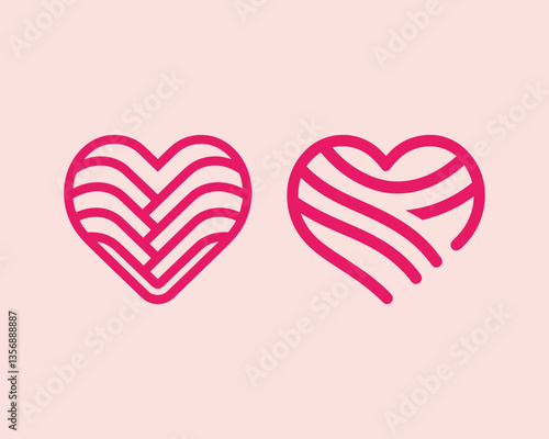 Heart logo design icon symbol vector template. Outline love heart logo vector icon illustration