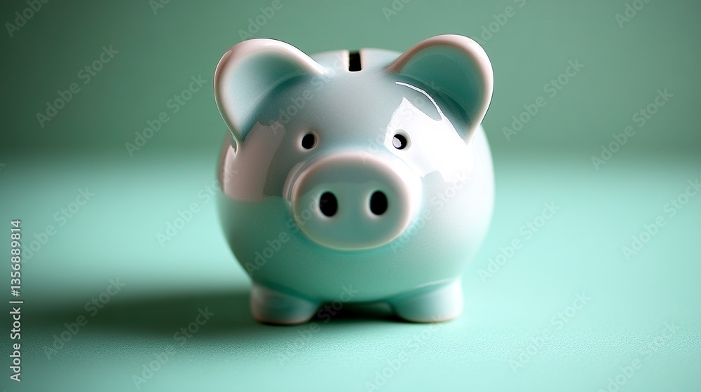 A minimalist white piggy bank on a soft green background, symbolizing savings, finance, and budgeting. Perfect for financial themes. A minimalist white piggy bank on a soft green background, symbolizing savings, finance, and budgeting. Perfect for financial themes.