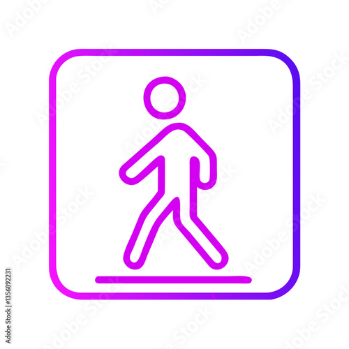 Walking Person Icon in Vibrant Colors on Minimalist Background  