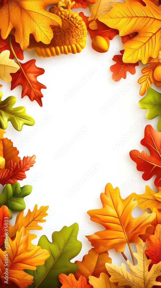 Autumn leaves frame, fall colors, nature, blank space Autumn leaves frame, fall colors, nature, blank space