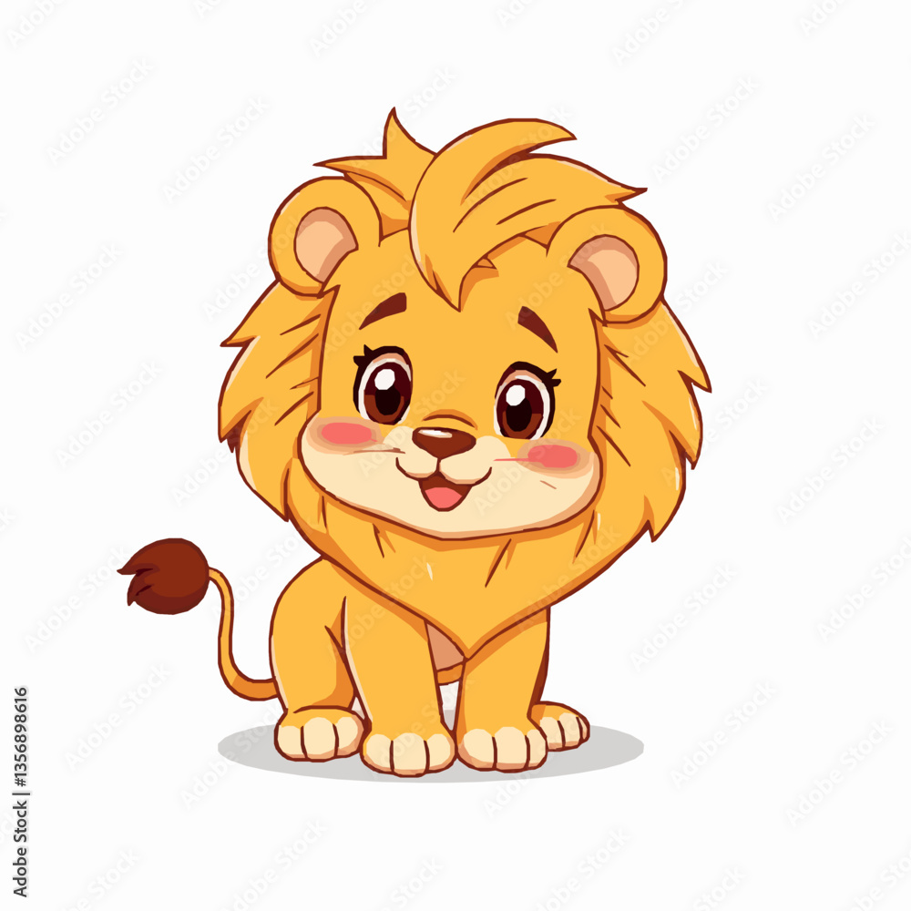 lion cartoon isolated on white lion cartoon isolated on white