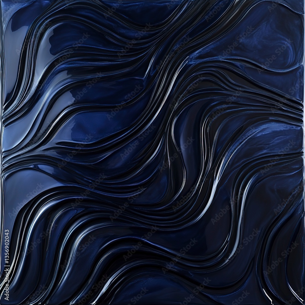 Deep indigo and navy swirls, moody and sleek with glossy highlights Deep indigo and navy swirls, moody and sleek with glossy highlights