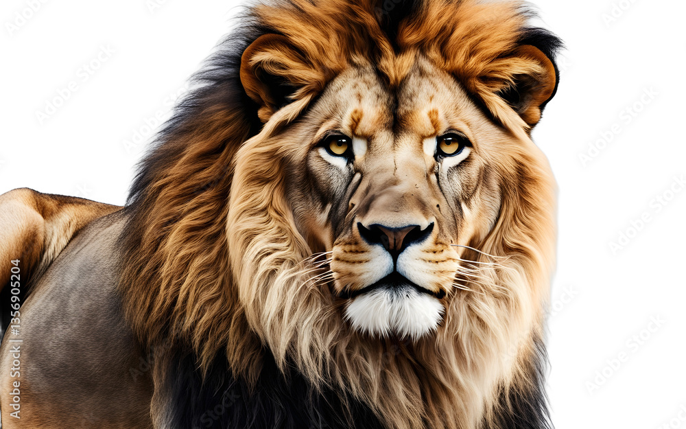 Obraz premium Lion isolated on a empty plain background