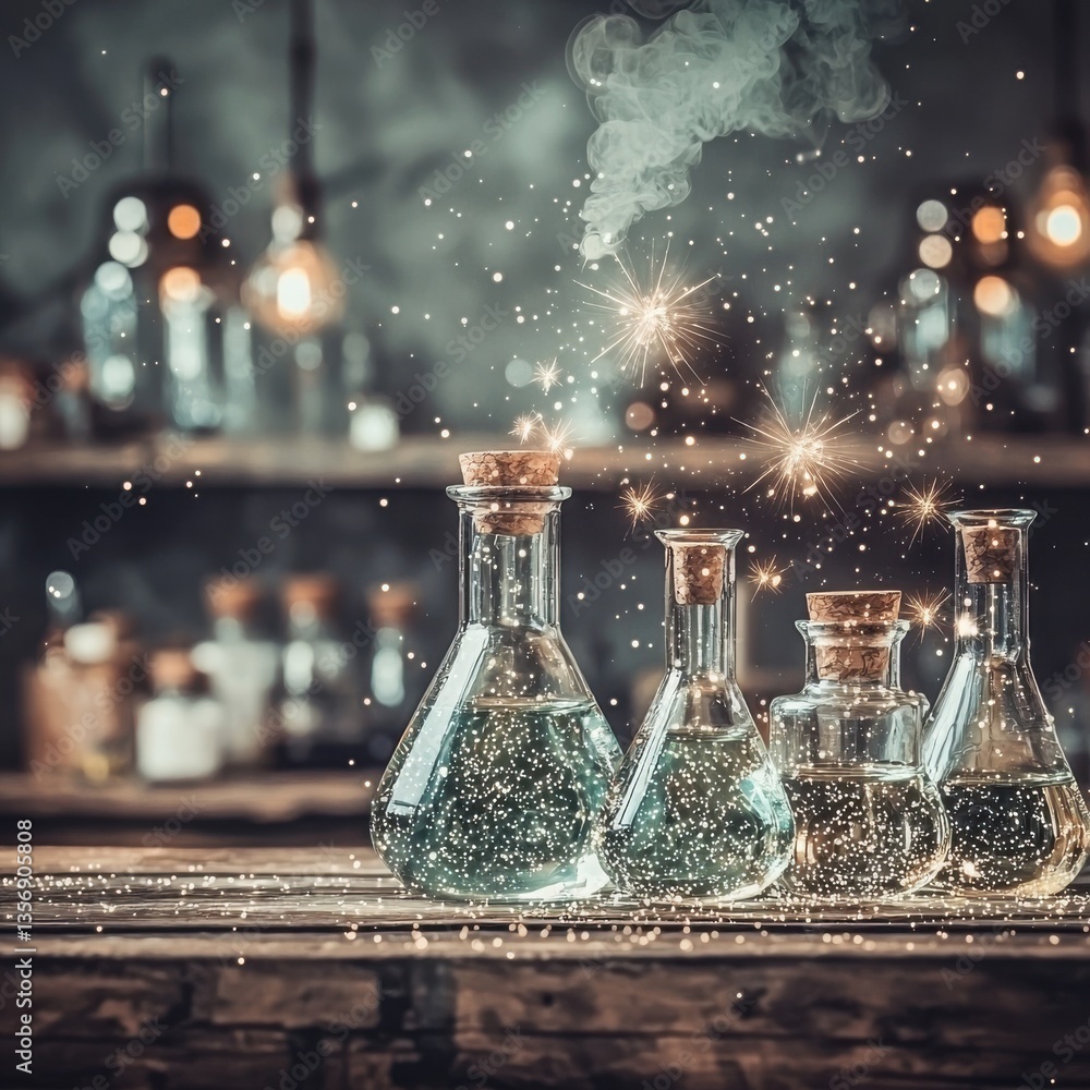 Crystalline Sodium Benzoate Sparkling in Dimly Lit Lab with Ember Glow Creating Whical and Spa-Like Atmosphere