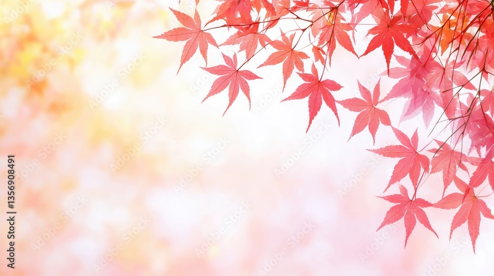 Autumn Maple Leaves Border, Soft Focus Background, Nature Photography, Landscape Autumn Maple Leaves Border, Soft Focus Background, Nature Photography, Landscape