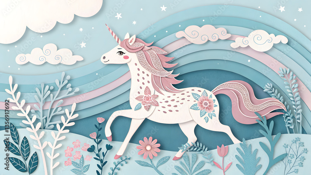 Fototapeta premium vector illustration of a unicorn