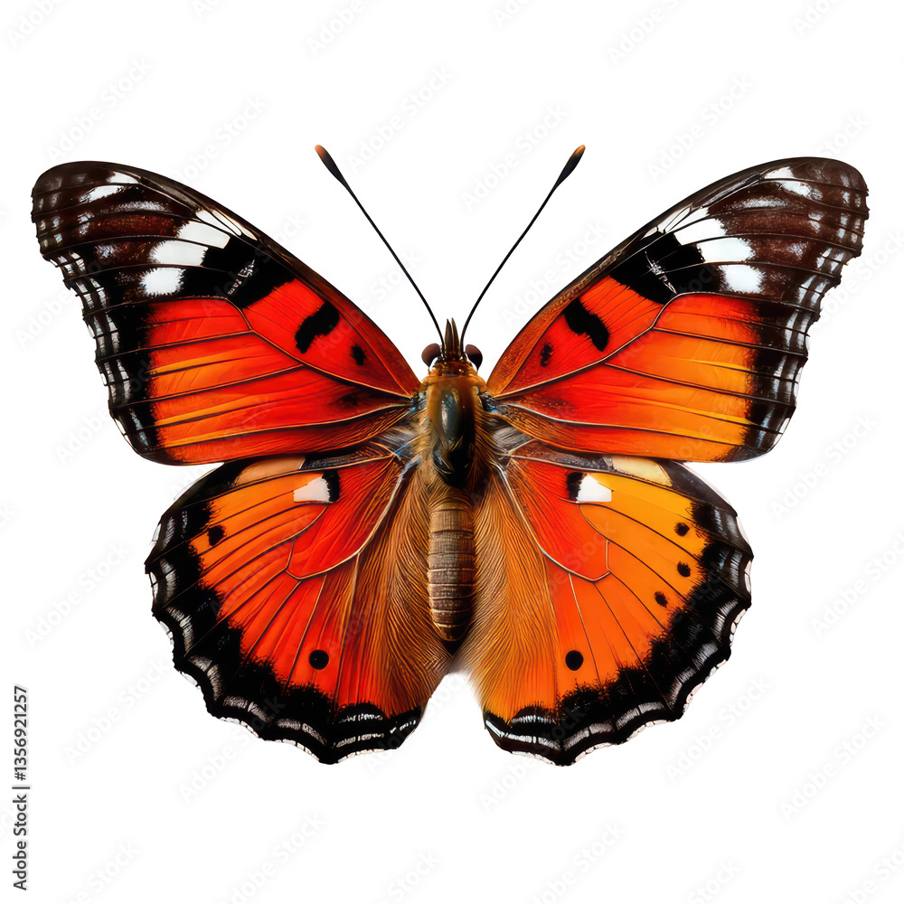 Fototapeta premium Vibrant Firefly Butterfly on transparent background