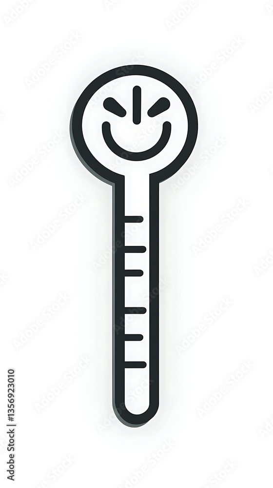Smiling thermometer graphic isolated on white Smiling thermometer graphic isolated on white