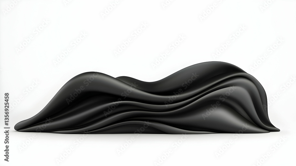 Abstract black wave-like form on white background Abstract black wave-like form on white background