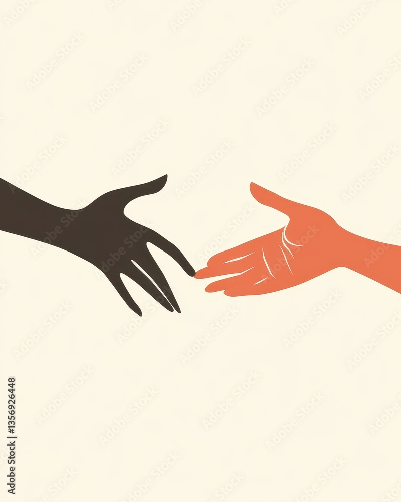 Hands Reaching Out Abstract Representation of Connection and Unity Hands Reaching Out Abstract Representation of Connection and Unity