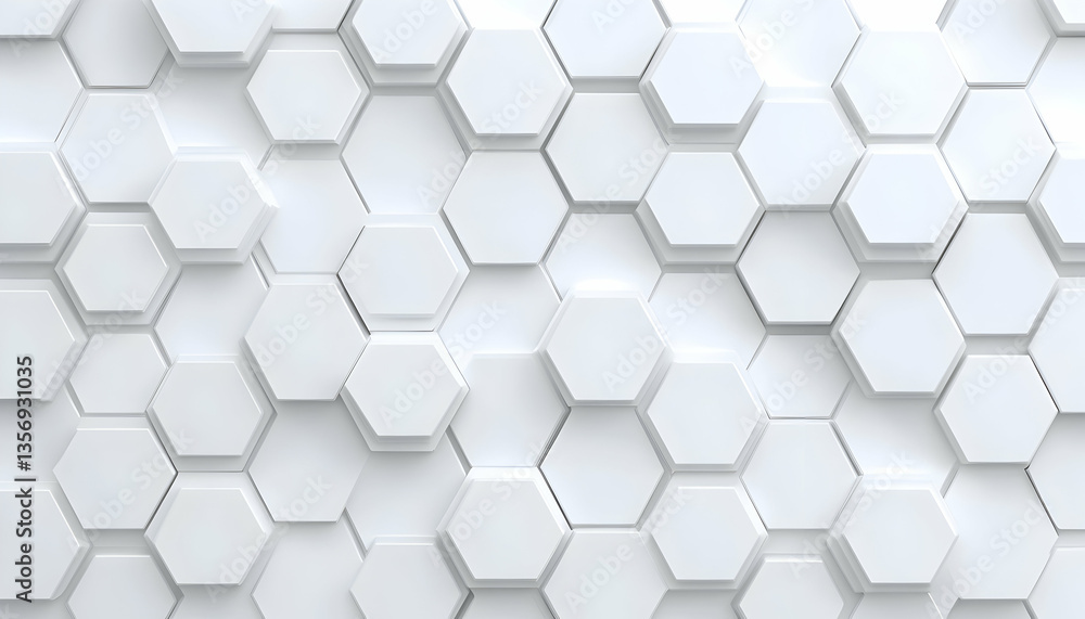 Abstract white hexagonal pattern, 3D textured background Abstract white hexagonal pattern, 3D textured background