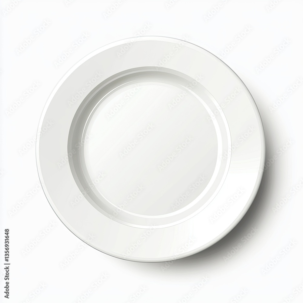Empty white plate, top view Empty white plate, top view