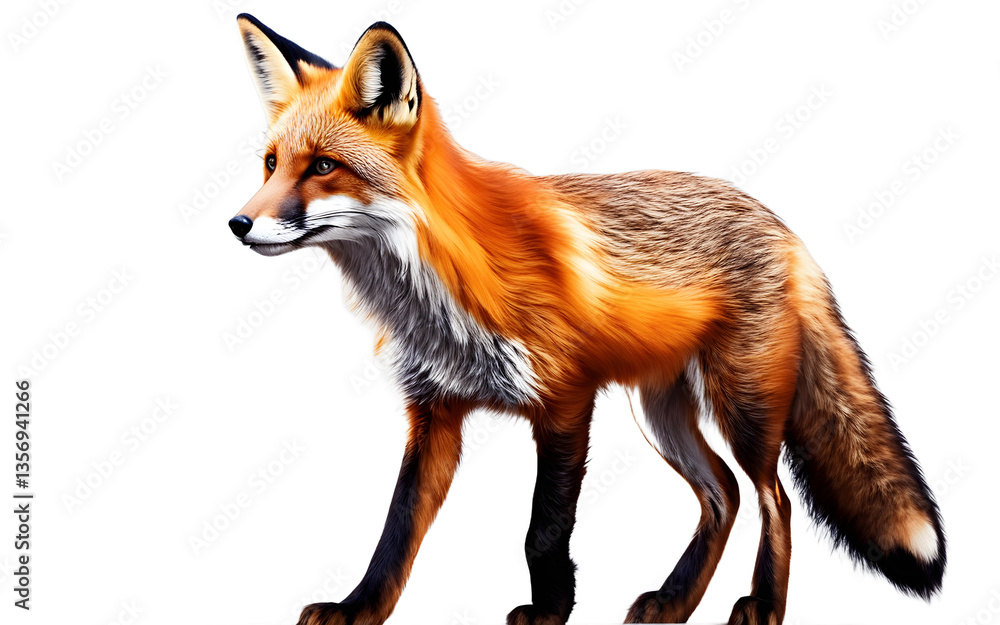Fototapeta premium Red fox isolated on a empty plain background