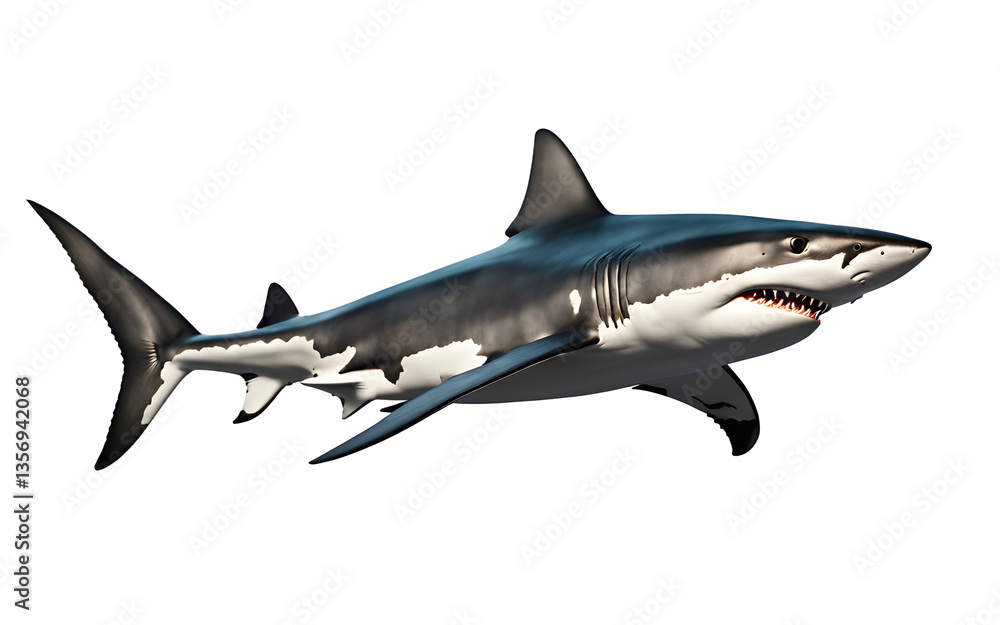 Fototapeta premium Shark isolated on a empty plain background