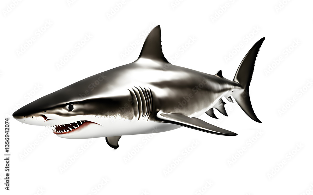 Fototapeta premium Shark isolated on a empty plain background