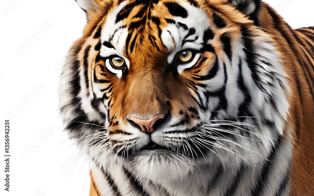 Fototapeta premium Siberian tiger isolated on a empty plain background