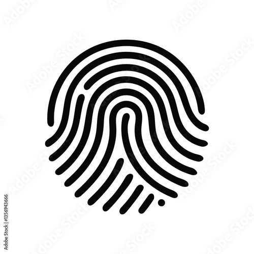 Simple Vector Illustration of a Fingerprint