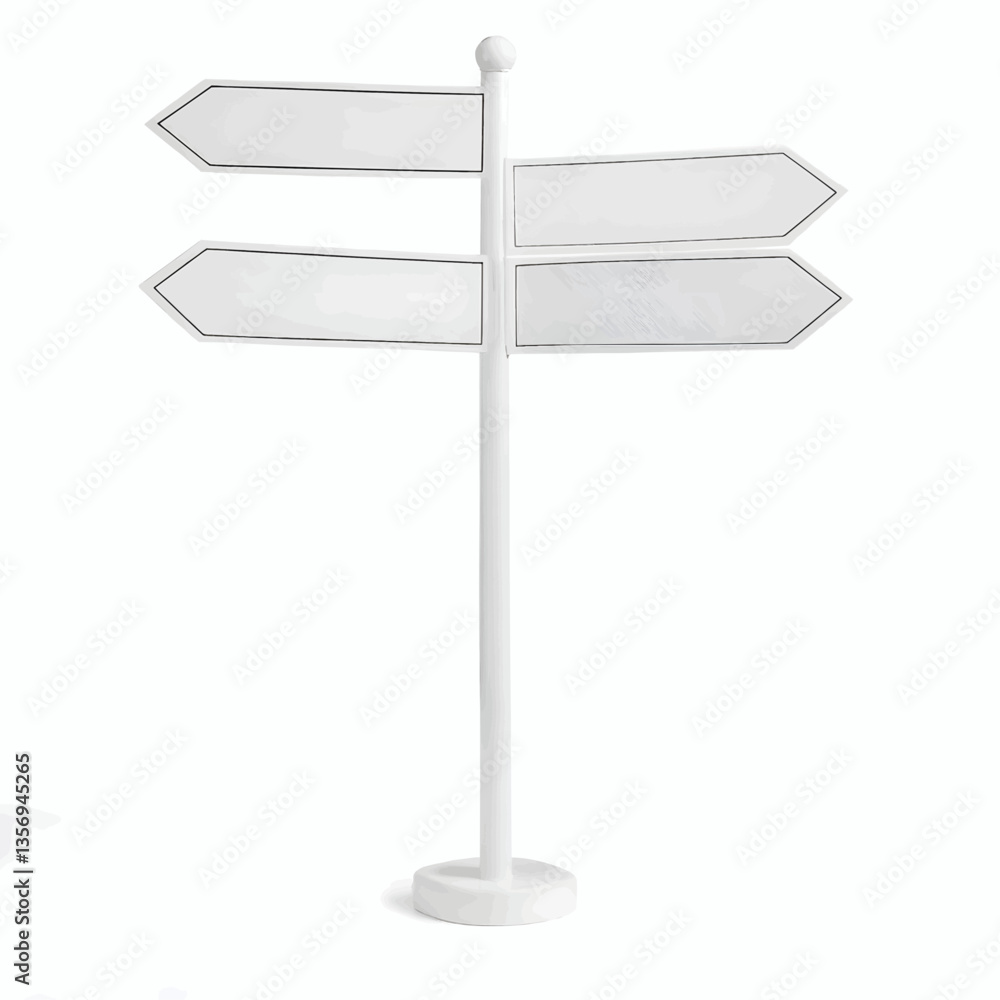 minimalist vector white arrow sign post minimalist vector white arrow sign post