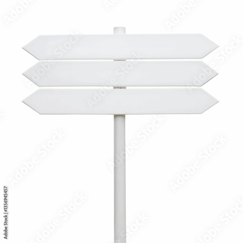 minimalist vector white arrow sign post
