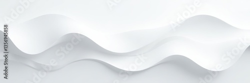 Wallpaper Mural Abstract white wavy layers overlapping background,  blend,  flow Torontodigital.ca