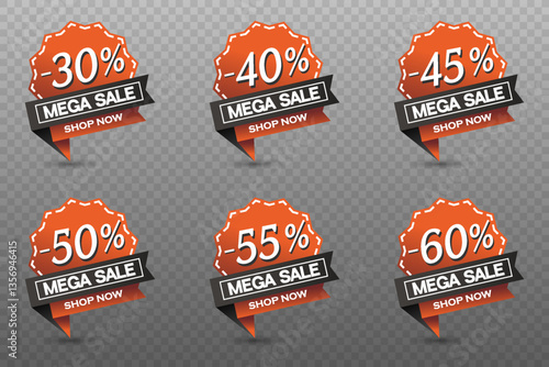 Sale banners and discounts. Vector stickers.