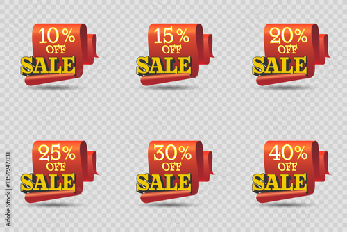 Sale banners and discounts. Vector stickers.