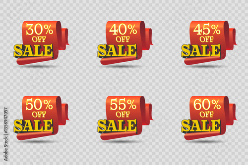 Sale banners and discounts. Vector stickers.