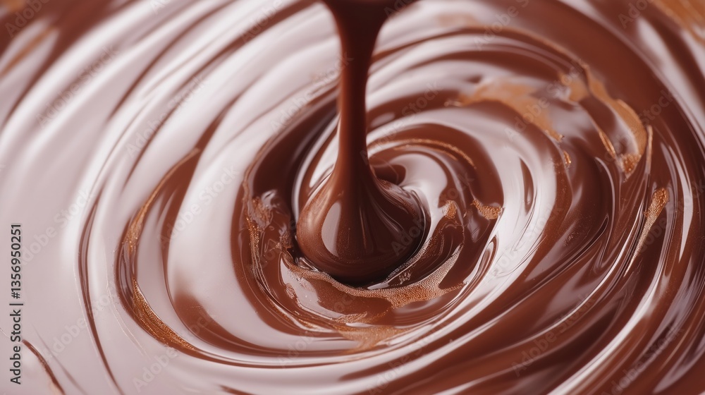 Swirling liquid chocolate texture with smooth, shiny finish Swirling liquid chocolate texture with smooth, shiny finish