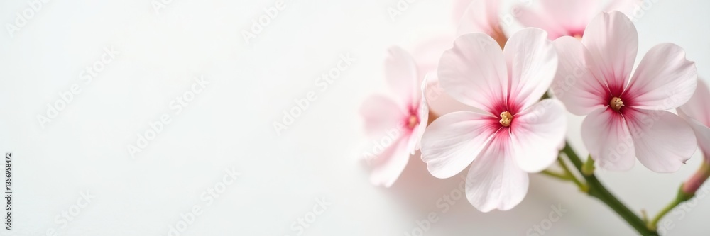 Obraz premium A close-up shot of delicate Gypsophila flowers on a clean white background, detail, botanical