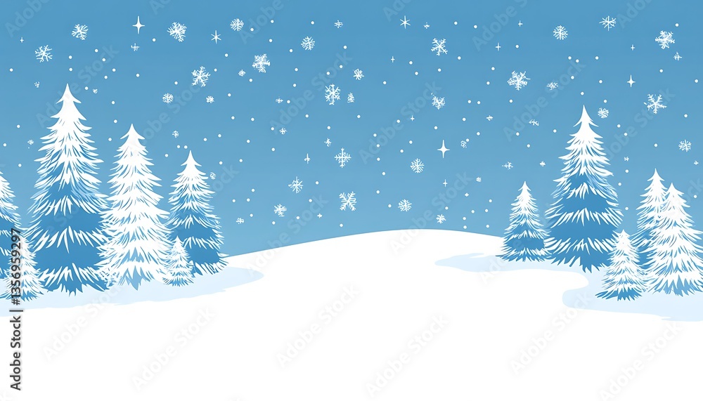 Snowy forest landscape Snowy forest landscape