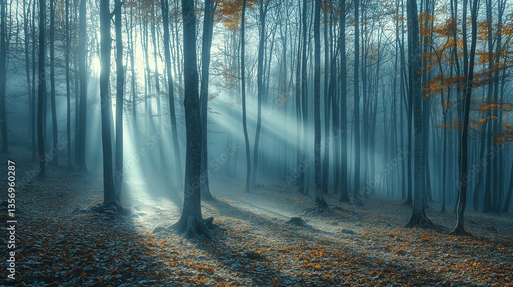 Naklejka premium forest in the morning