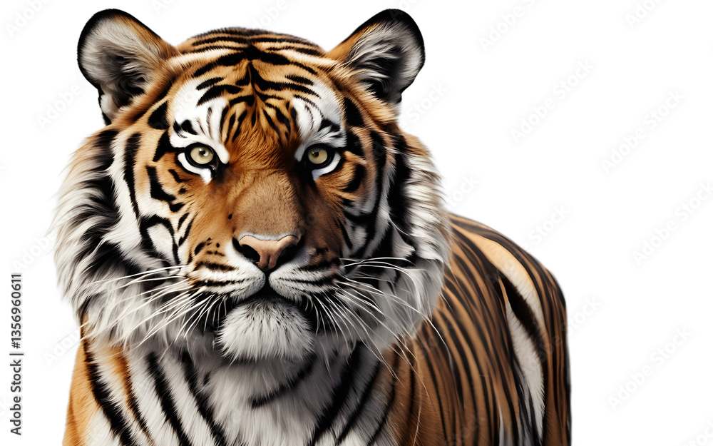 Fototapeta premium Tiger isolated on a empty plain background