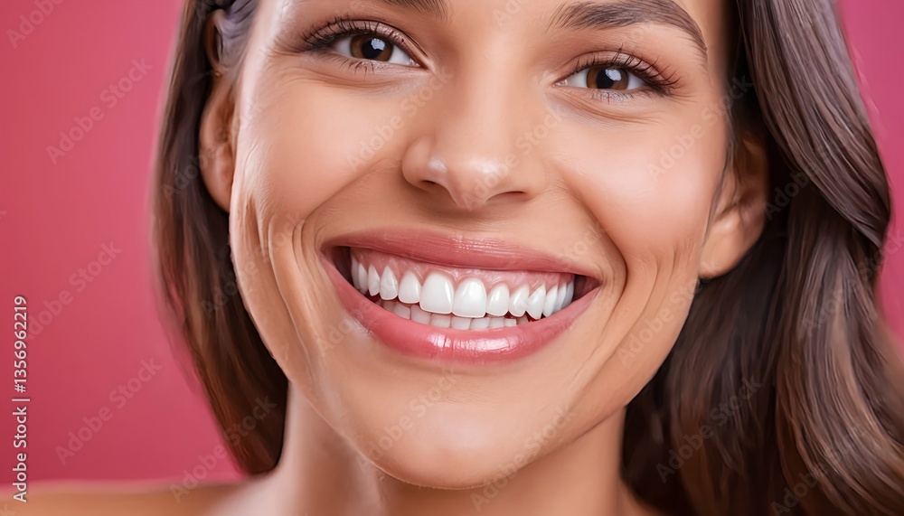 Close-up Portrait of a Smiling Woman with Perfect Teeth Close-up Portrait of a Smiling Woman with Perfect Teeth