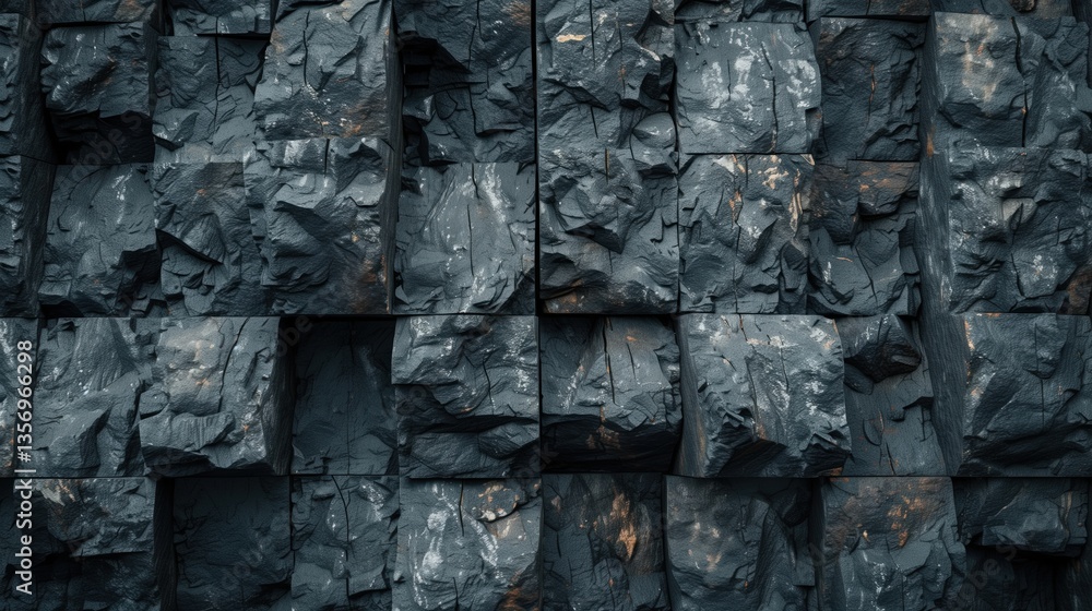 Fototapeta premium Sharp Texture of Rocky Cliffs in Dark Colors for Adventure 