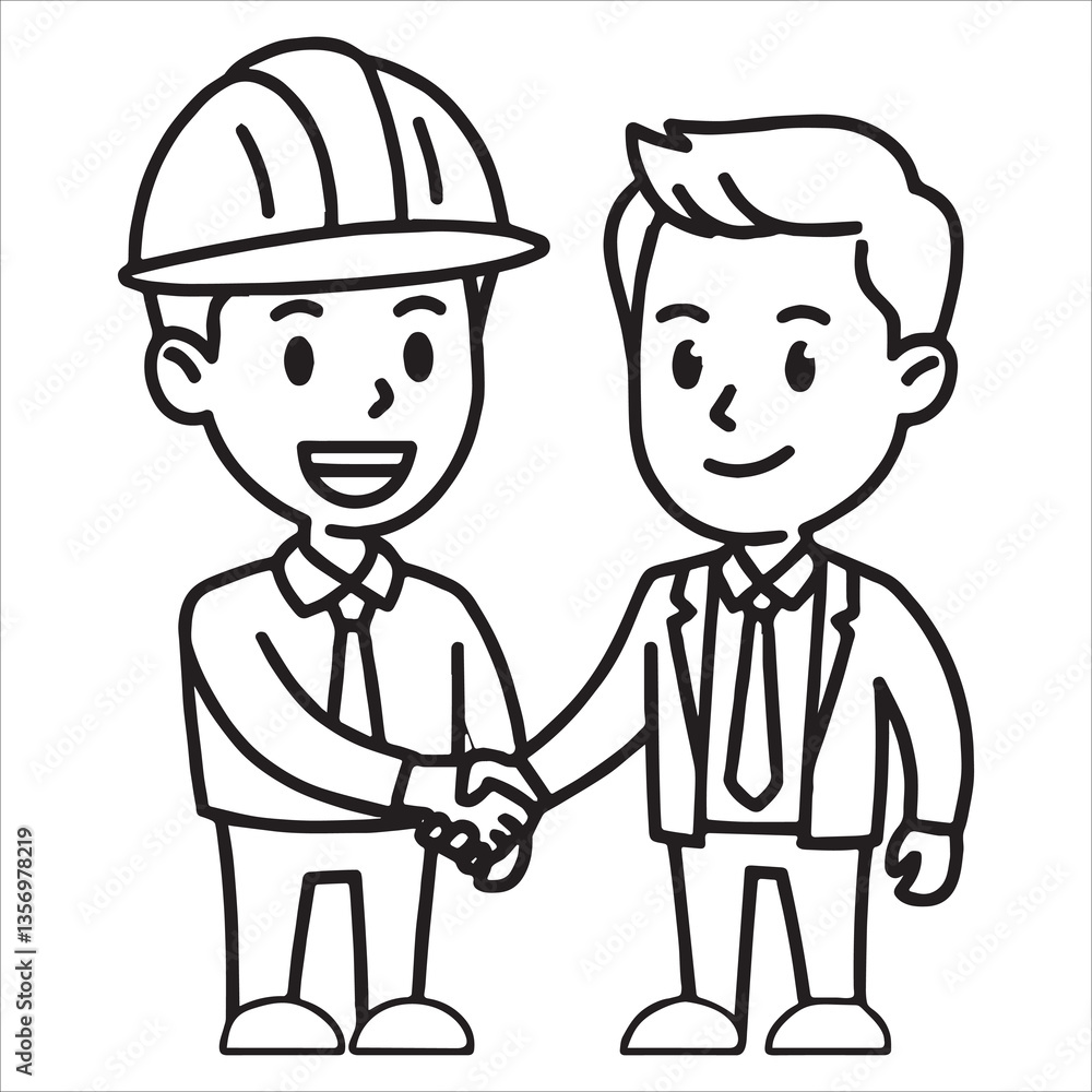 Man in work clothes giving hand shake icon vector illustration. people icon for your website design, logo, app, ui. arrow indicated the direction symbol Man in work clothes giving hand shake icon vector illustration. people icon for your website design, logo, app, ui. arrow indicated the direction symbol