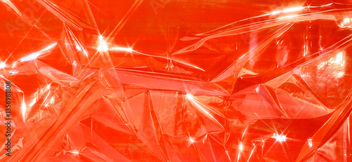 wrapping, paper, cellophane,shine, festive, red, star, reflectiont