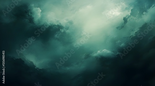 Abstract green cloud-like background with dark shades.