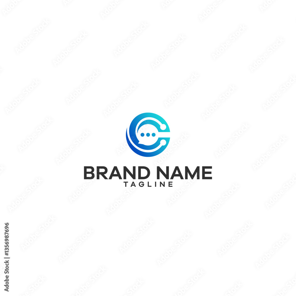 Fototapeta premium C Chat logo uniq