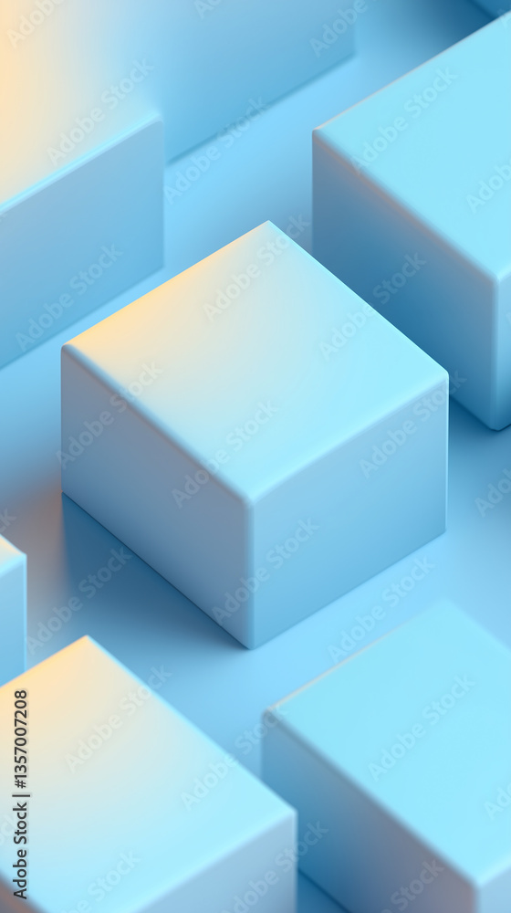 Obraz premium Abstract blue square background