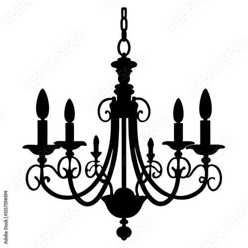 Vintage wrought iron gate and fence with antique cross and key design, featuring silhouette elements like a candlestick, anchor, and chandelier, in a black and silver metal style