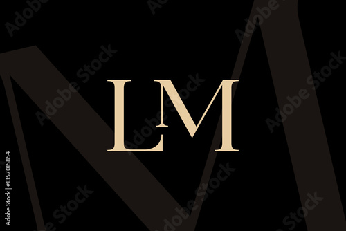 LM or ML letter logo icon design. Classic style luxury initials monogram.
