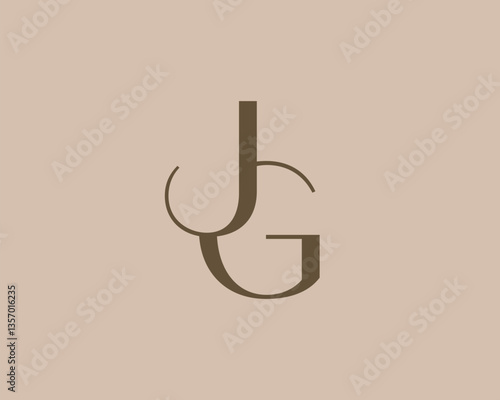 JG letter logo icon design. Classic style luxury initials monogram.