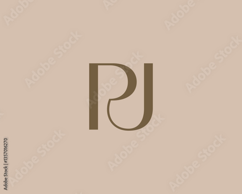 PJ letter logo icon design. Classic style luxury initials monogram.