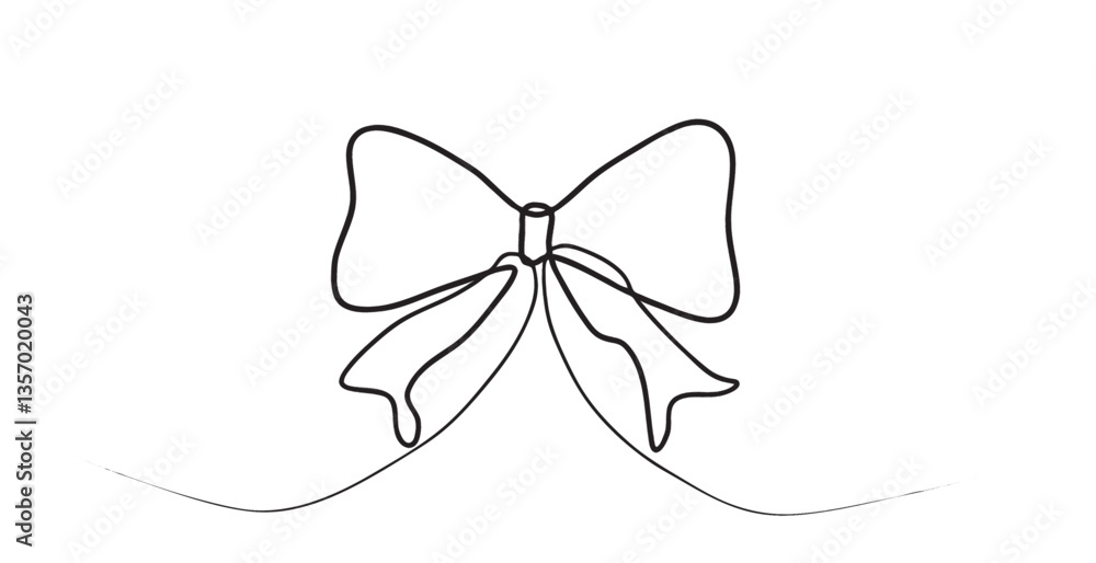 Decorative ribbon line art Decorative ribbon line art