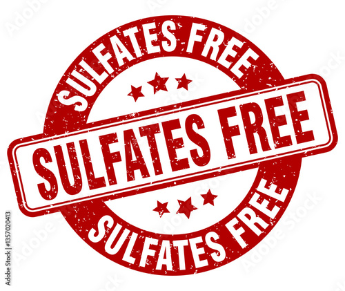 sulfates free stamp. sulfates free label. round grunge sign