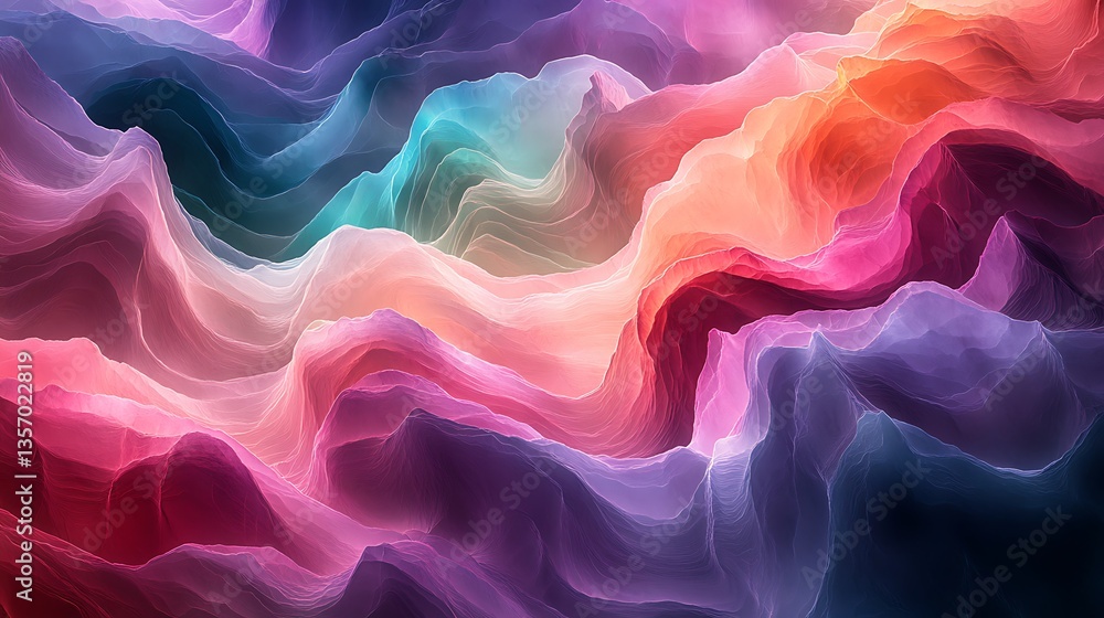 Fototapeta premium Abstract Colorful Wavy Pattern Background, Abstract colorful wavy pattern with vibrant gradient hues