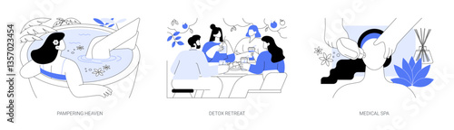Wellness hotel isolated cartoon vector illustrations se