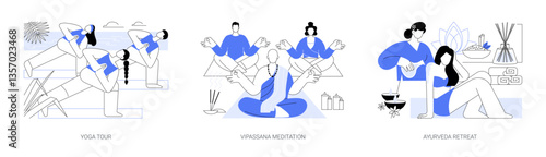 Wellbeing tour isolated cartoon vector illustrations se