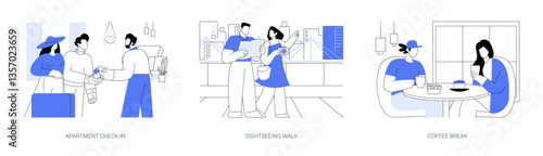 City trip isolated cartoon vector illustrations se